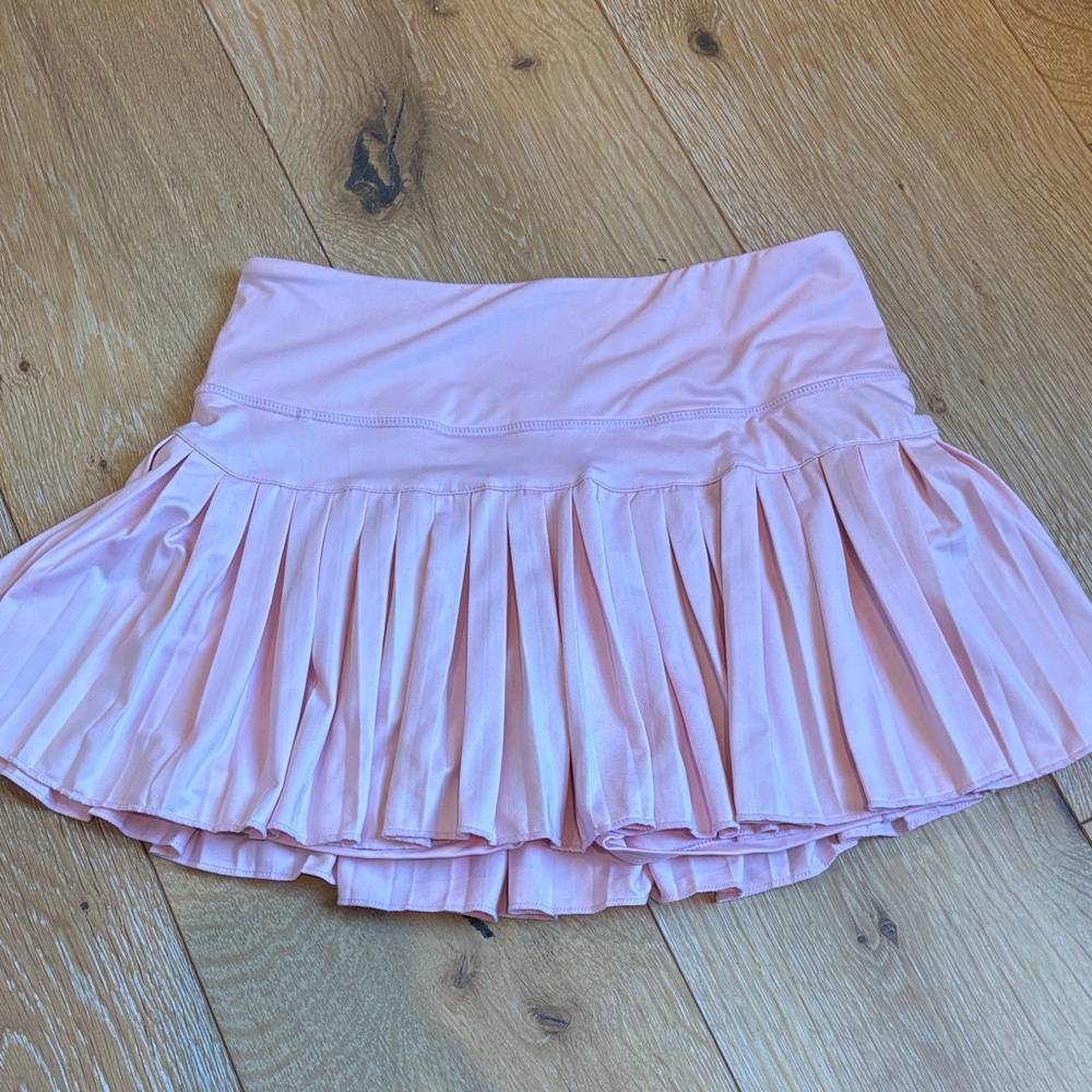Gold Hinge Pink Pleated Mini Skirt
